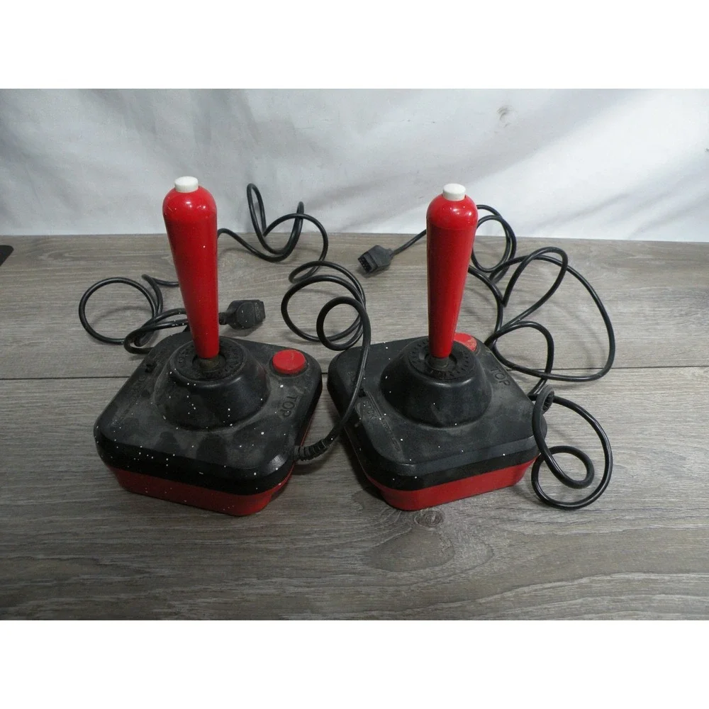 Vintage Command Control Joystick Controller Lot of 2 Atari Commodore Untested